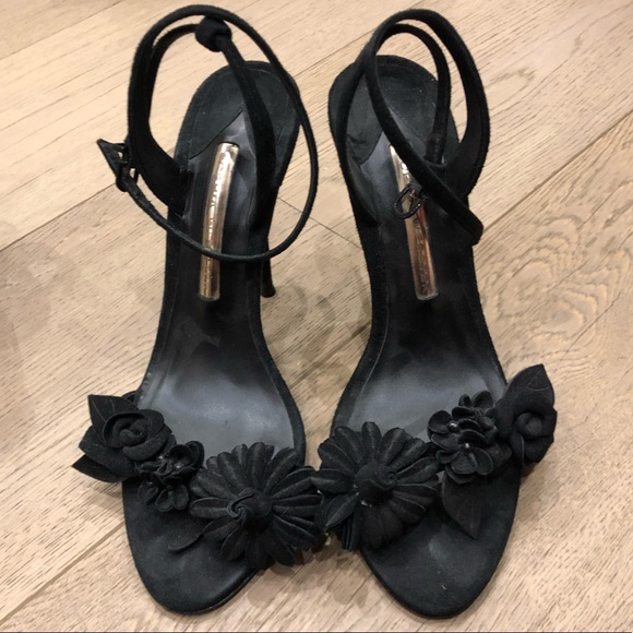 Sophia Webster Shoes - Sophia Webster black suede high heel flower detail